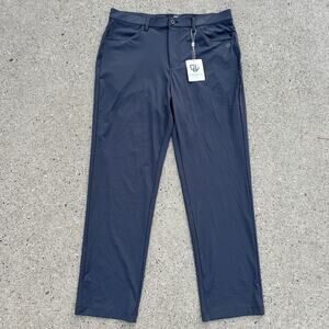 Graham Luxe Mens Blue Performance Golf Pants 36x30 Stretch Lightweight 5-Pocket